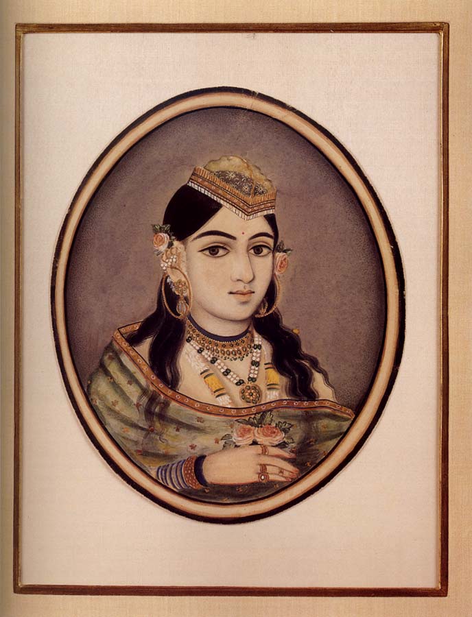 A Courtesan of Maharaja Sawai Ram Singh of Jaipur Dressed for the Spring Festival